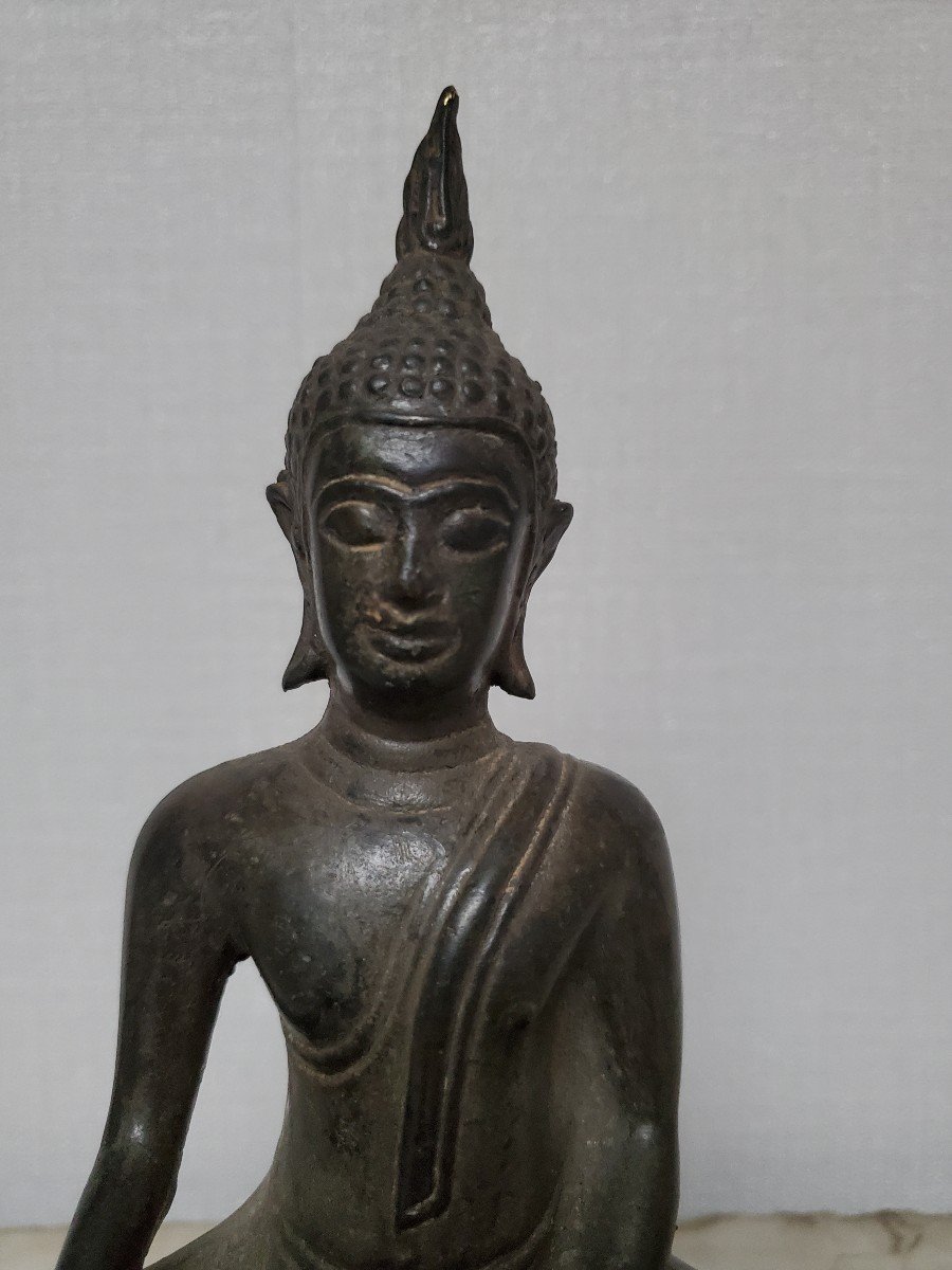 Sculpture - Ancien Bouddha - Thaïlande - Bronze XIXème-photo-2