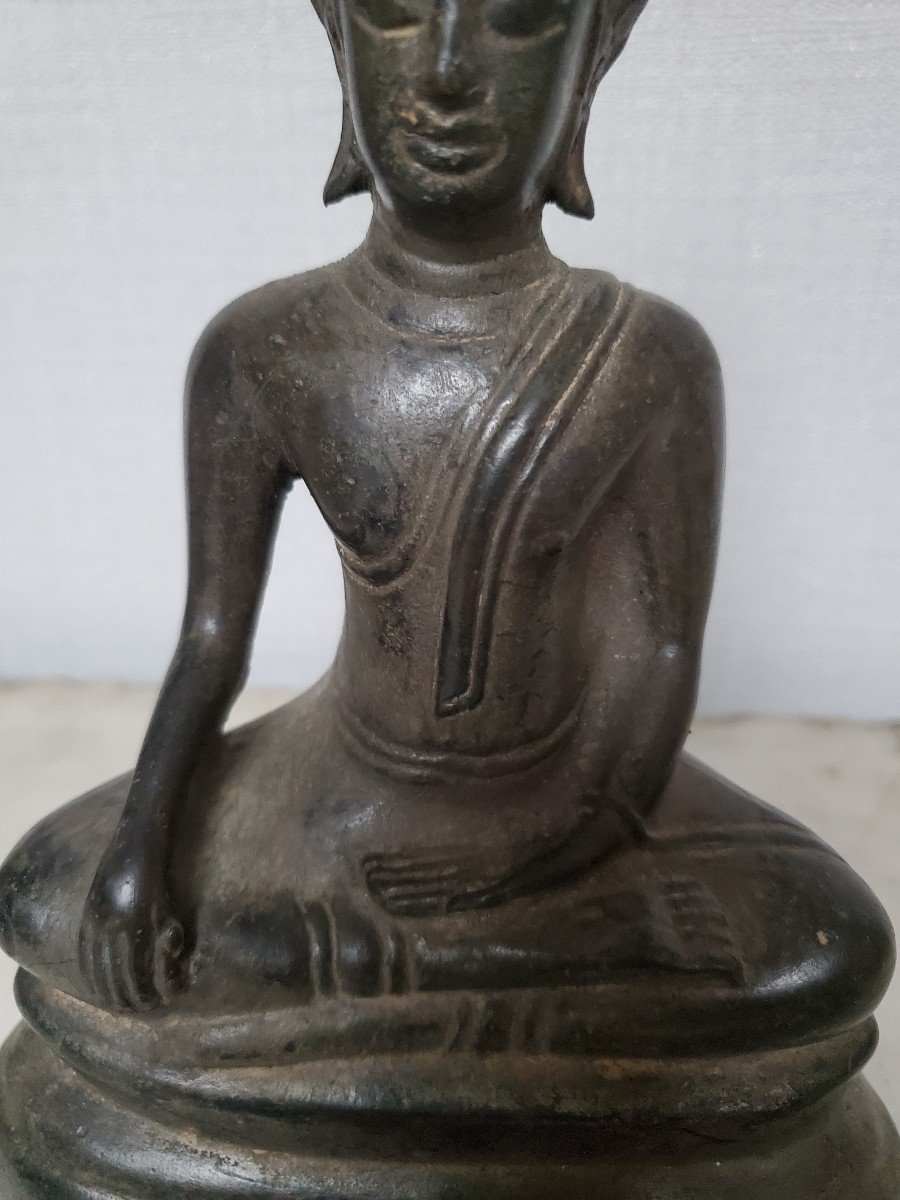 Sculpture - Ancien Bouddha - Thaïlande - Bronze XIXème-photo-3