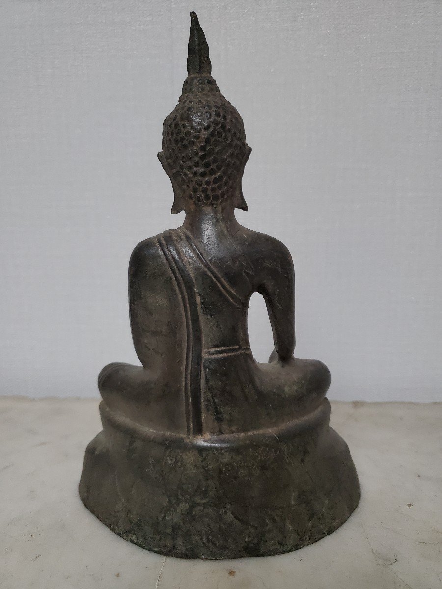 Sculpture - Ancien Bouddha - Thaïlande - Bronze XIXème-photo-2