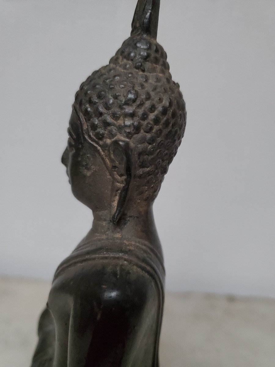 Sculpture - Ancien Bouddha - Thaïlande - Bronze XIXème-photo-5