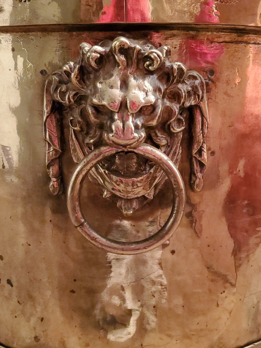 Chaudron - Cache Pot En Laiton - Circa 1800-photo-3