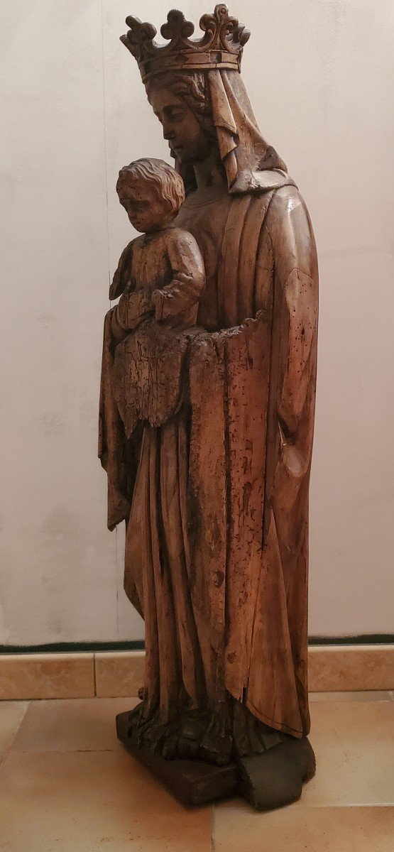 Sculpture - Virgin And Child - Wood - Circa 1800-photo-1