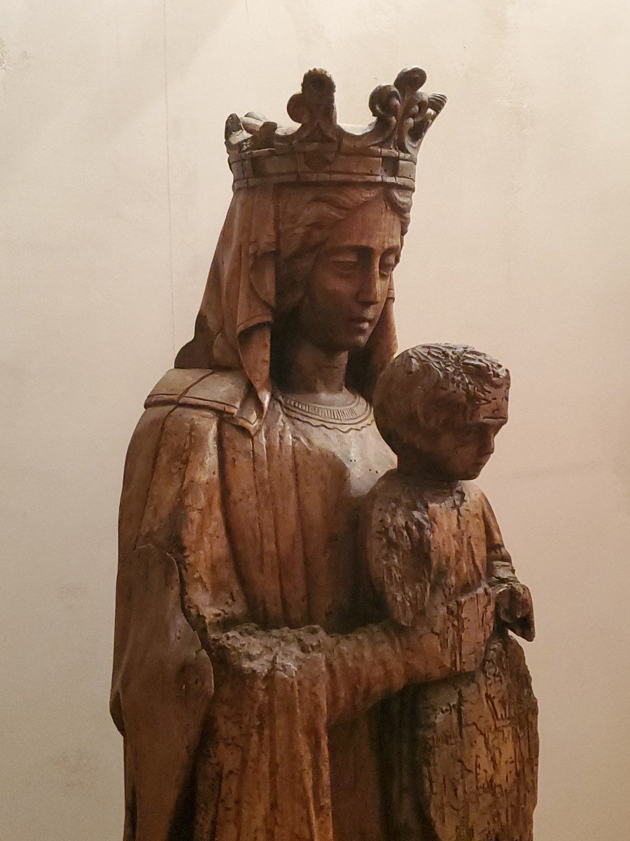 Sculpture - Virgin And Child - Wood - Circa 1800-photo-7