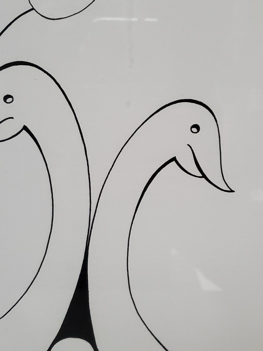 Tableau - Dessin Encre Sur Papier Signée Et Datée. XXème-photo-2