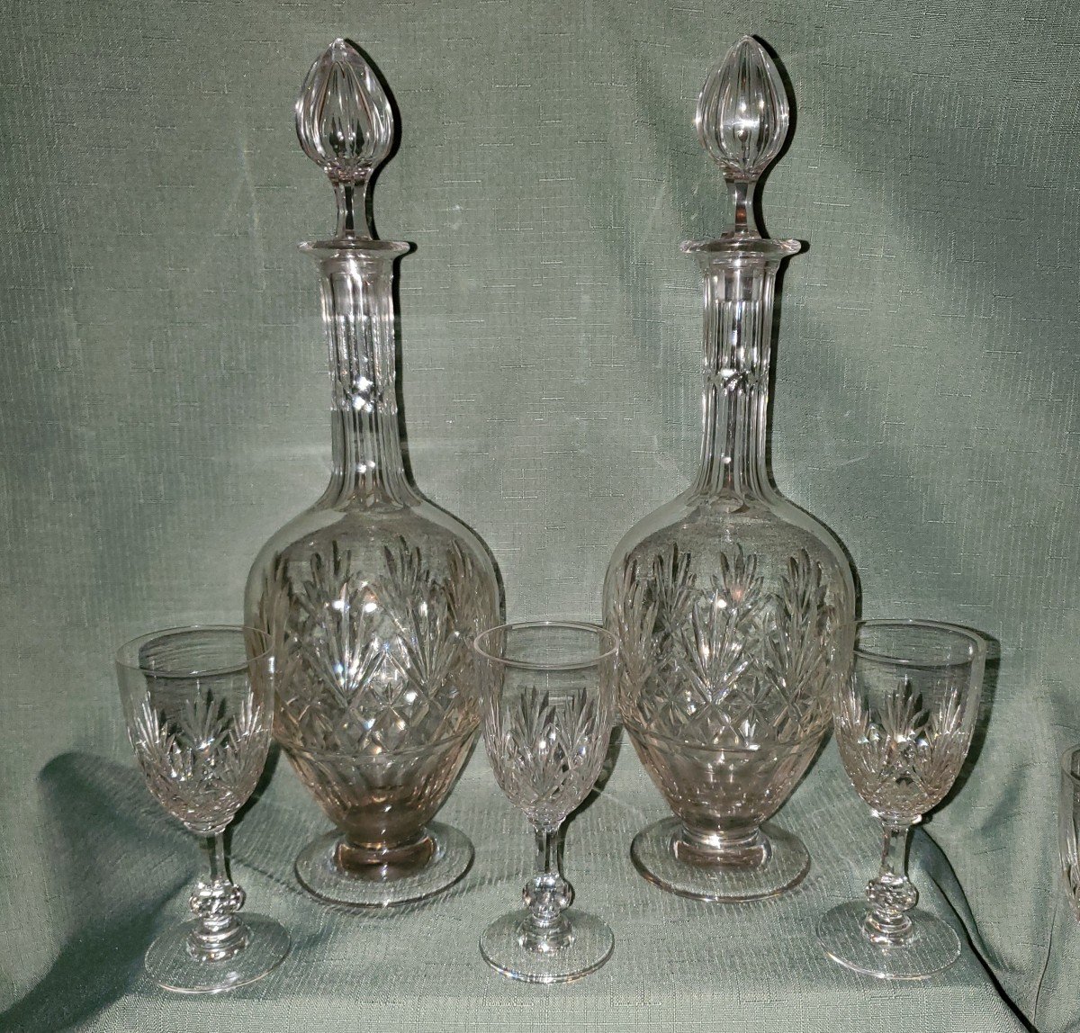 Cristallerie Saint Louis - Verres En Cristal + 2 Carafes - Modèle Massenet-photo-3