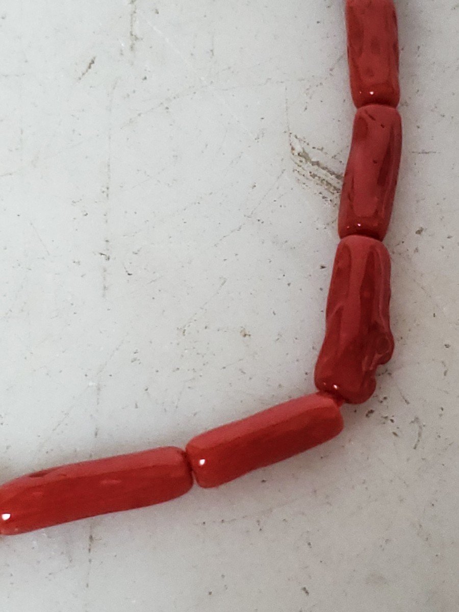 Bijoux - Collier En Corail Rouge Sang .-photo-1