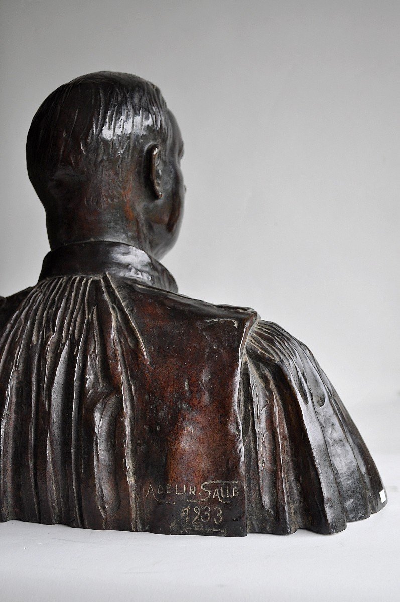 Adelin Salle (1884-1952) - Founder Verbeyst - Sculpture, A Man Of Law - Bronze-photo-6