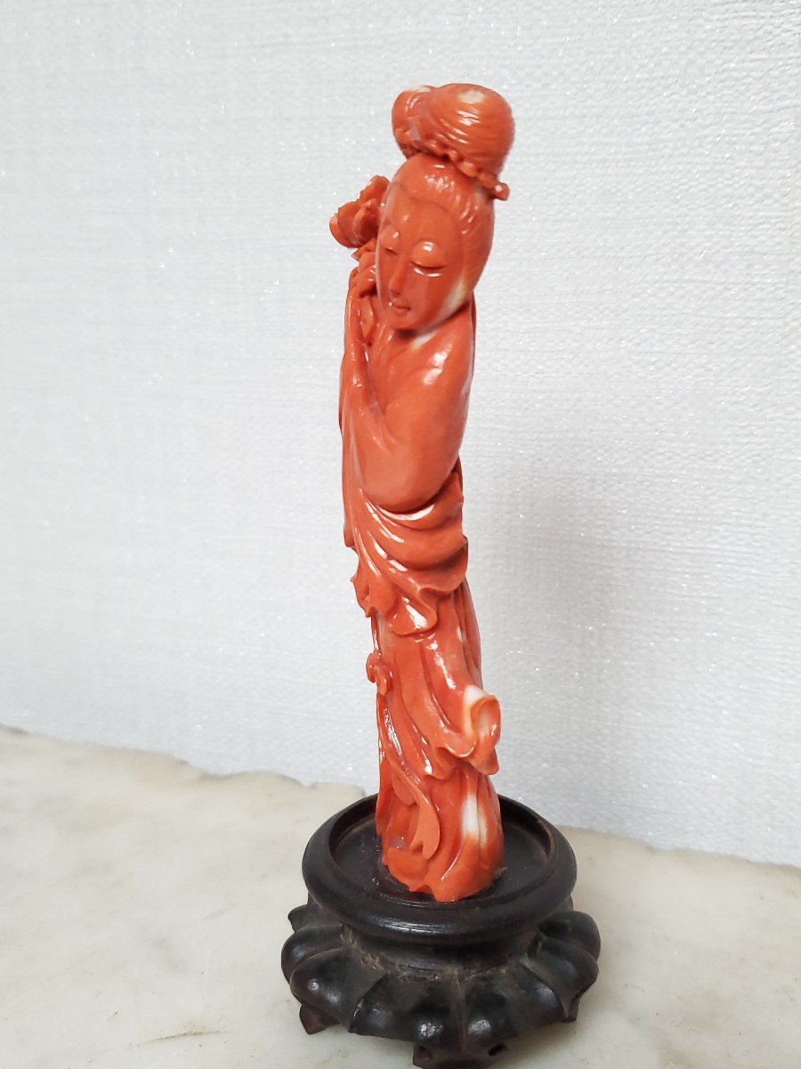 Sculpture En Corail Rouge - XIX/xxème-photo-2