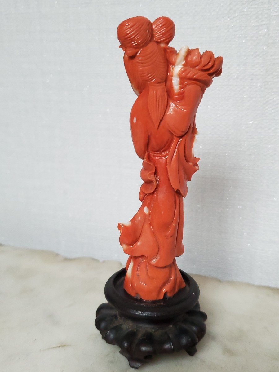 Sculpture En Corail Rouge - XIX/xxème-photo-3