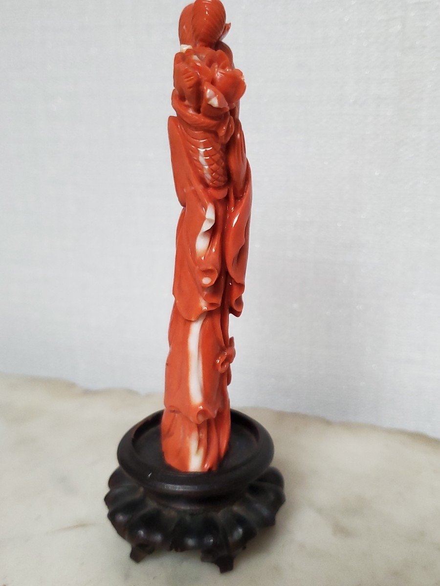 Sculpture En Corail Rouge - XIX/xxème-photo-4