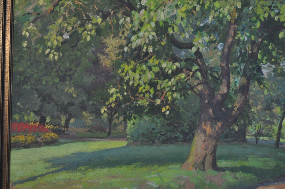 Maurice RUFFIN - Huile sur toile - Jardin de la Rhonelle - 1934-photo-2