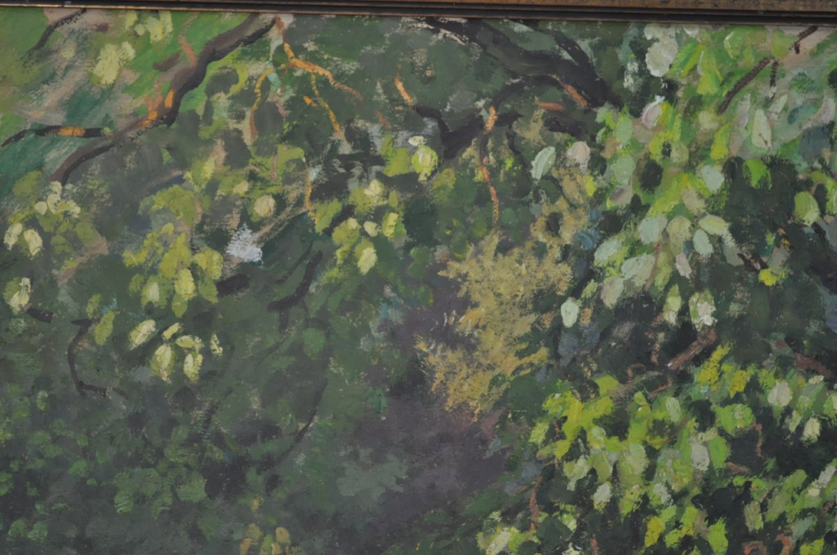 Maurice RUFFIN - Huile sur toile - Jardin de la Rhonelle - 1934-photo-3