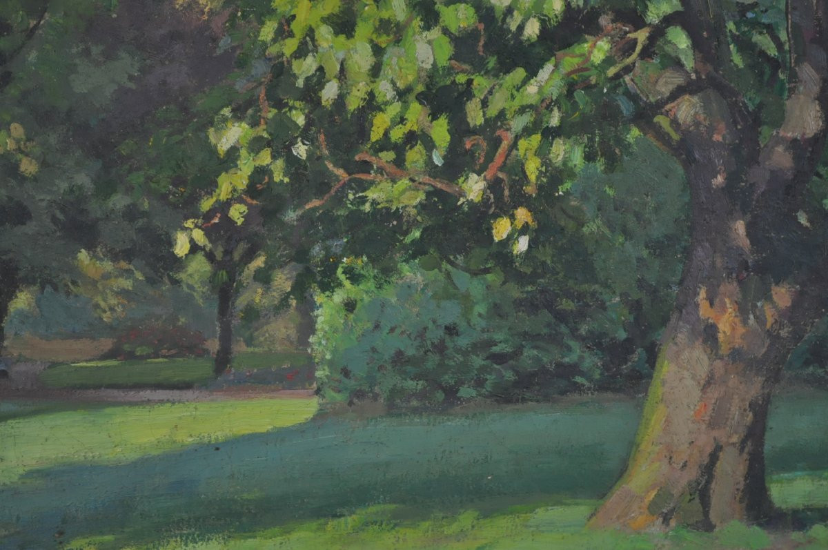 Maurice RUFFIN - Huile sur toile - Jardin de la Rhonelle - 1934-photo-1