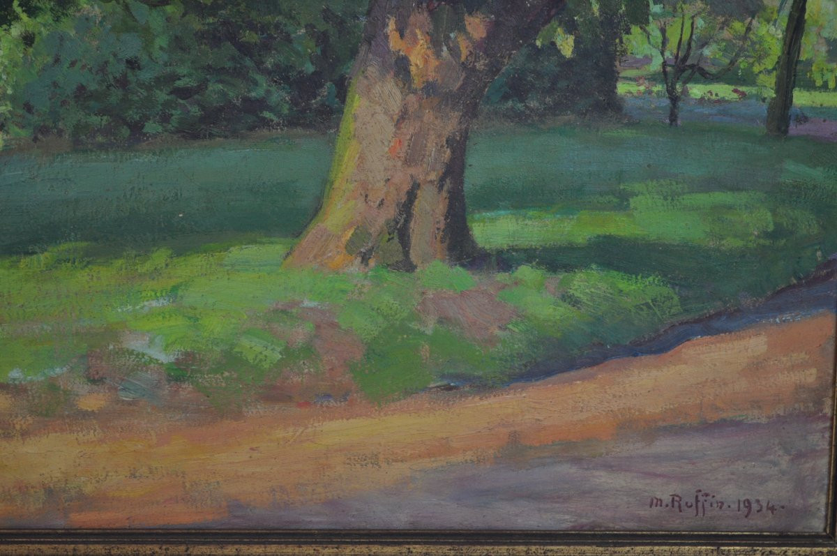 Maurice RUFFIN - Huile sur toile - Jardin de la Rhonelle - 1934-photo-3