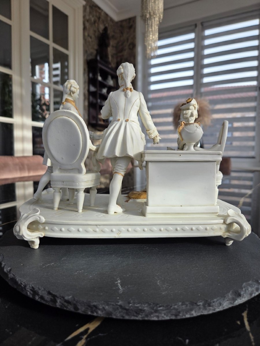 Group Of Elegant Men In Biscuit Porcelain - 20th Century-photo-4