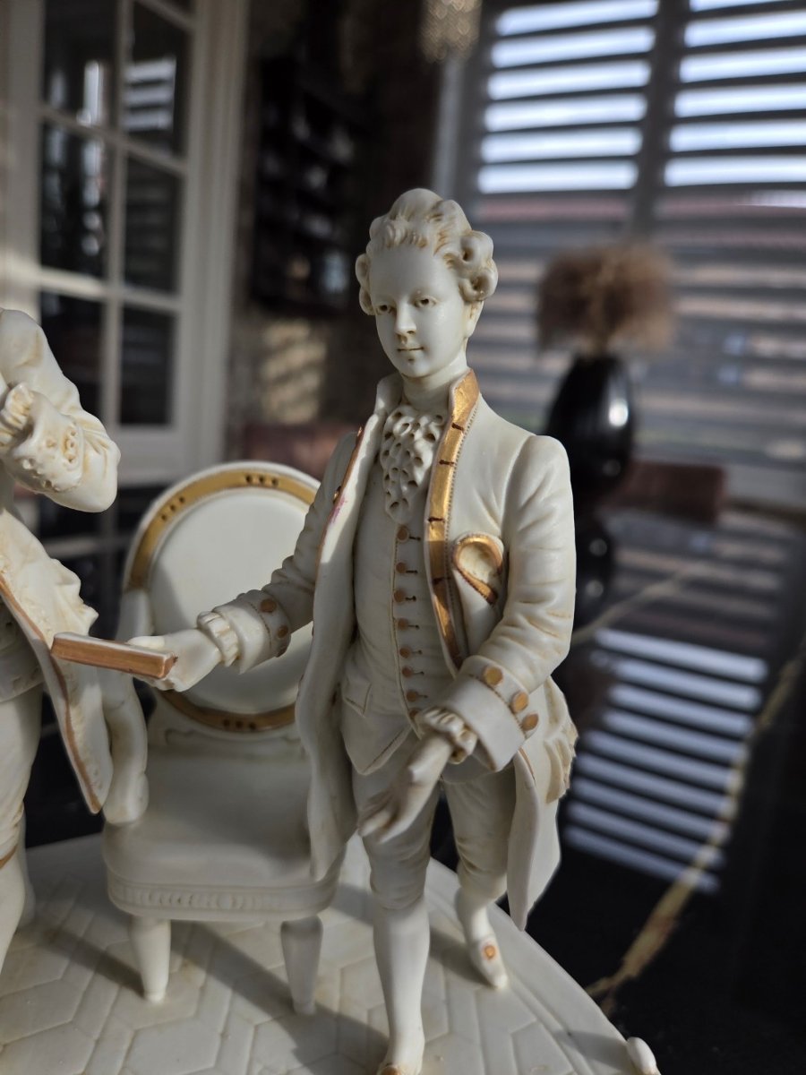 Group Of Elegant Men In Biscuit Porcelain - 20th Century-photo-4