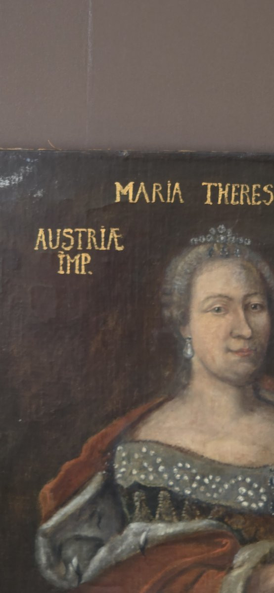 Oil On Canvas - Portrait Of Maria Theresa Of Austria - 18th Century-photo-1