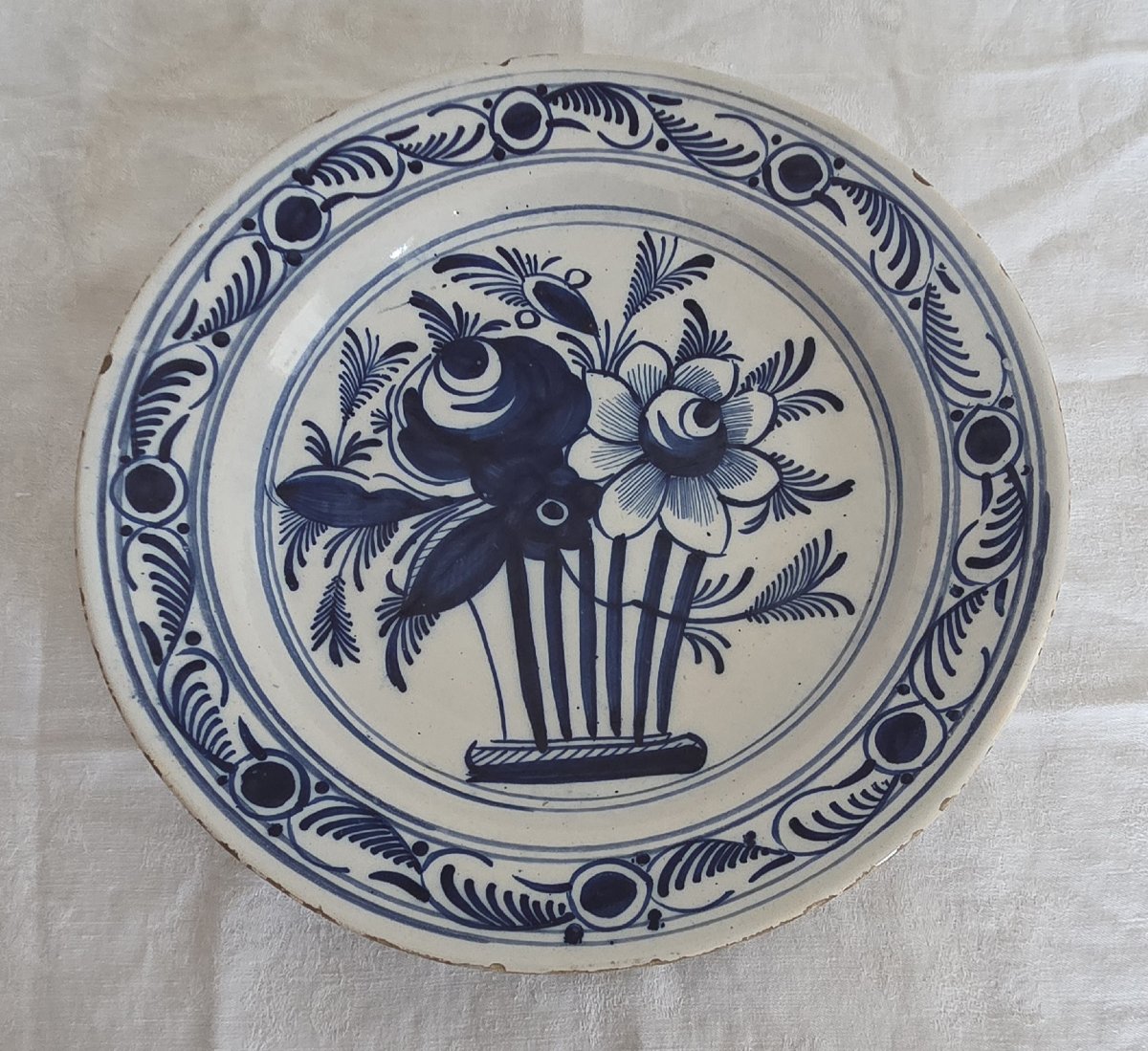 Paire de plats en Faïence de Delft - XVIIIème-photo-2