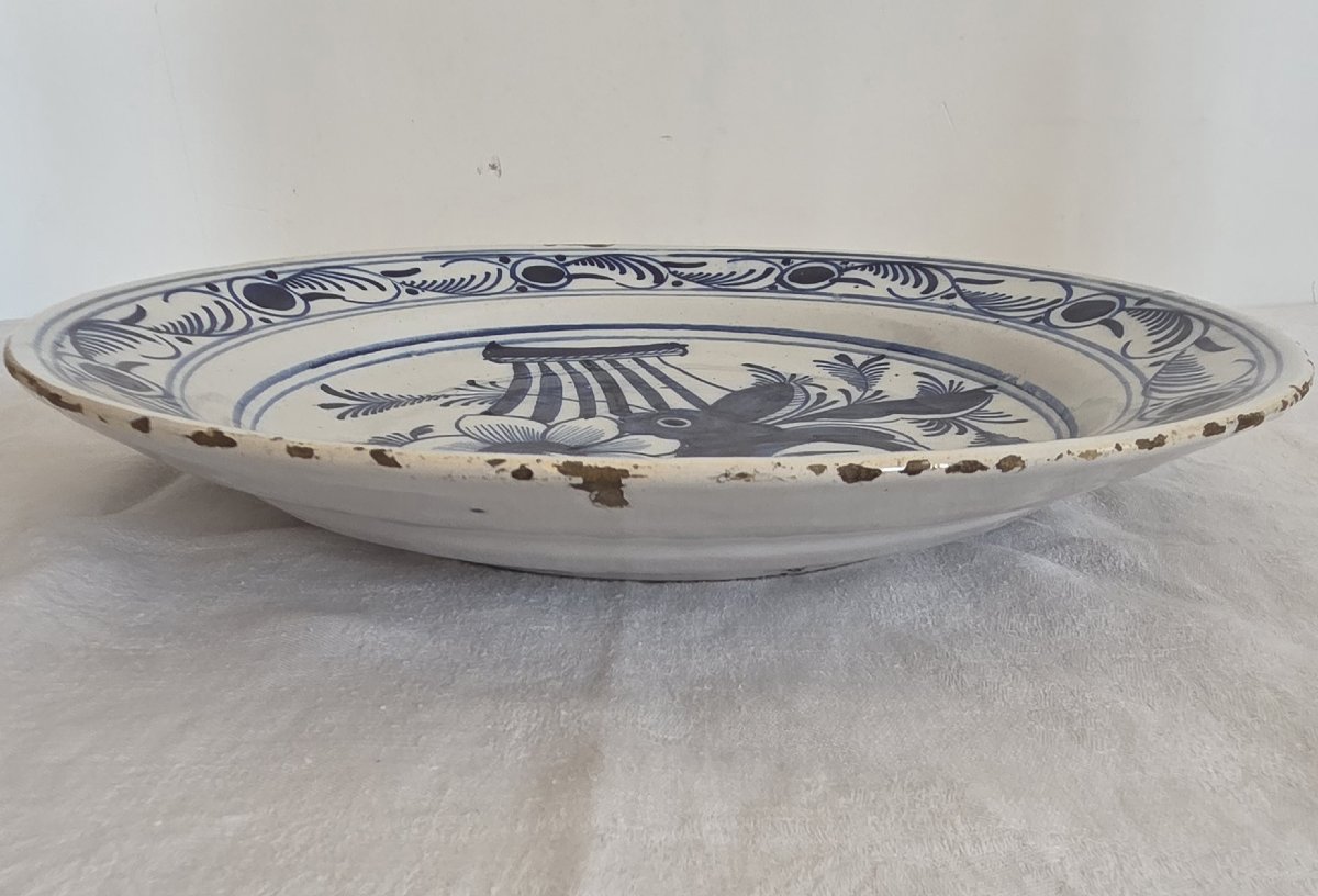 Paire de plats en Faïence de Delft - XVIIIème-photo-4