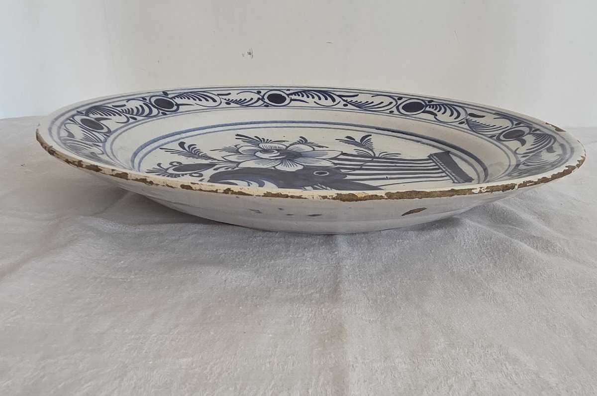 Paire de plats en Faïence de Delft - XVIIIème-photo-1
