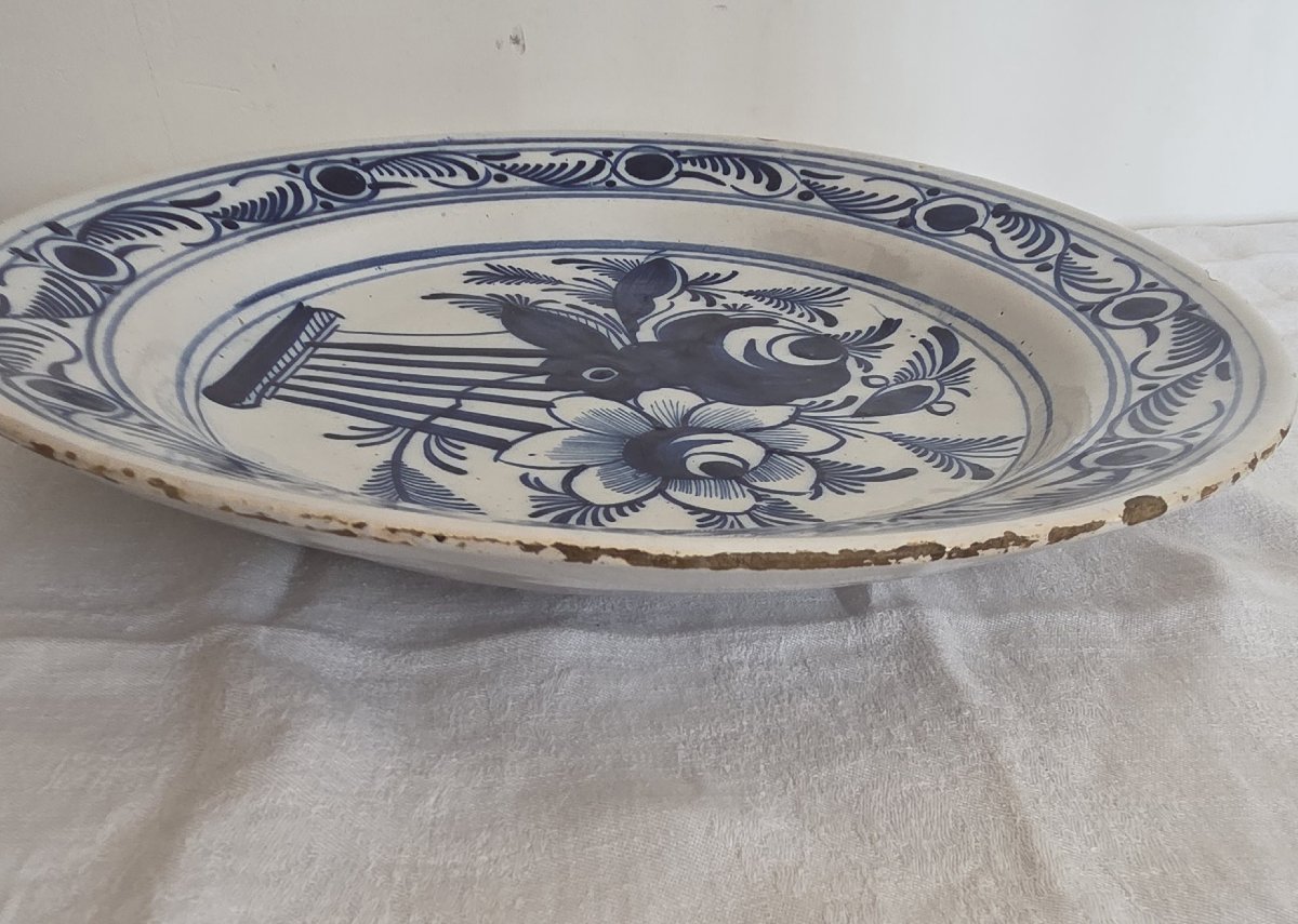 Paire de plats en Faïence de Delft - XVIIIème-photo-2