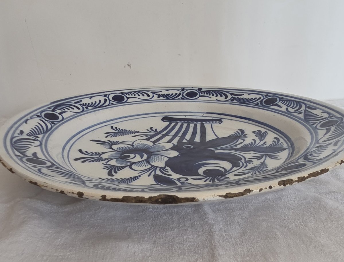 Paire de plats en Faïence de Delft - XVIIIème-photo-4
