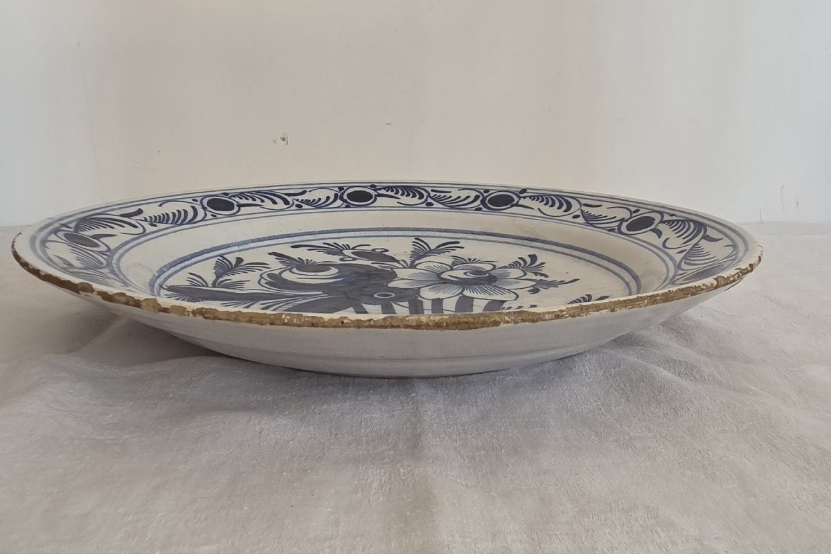 Paire de plats en Faïence de Delft - XVIIIème-photo-5