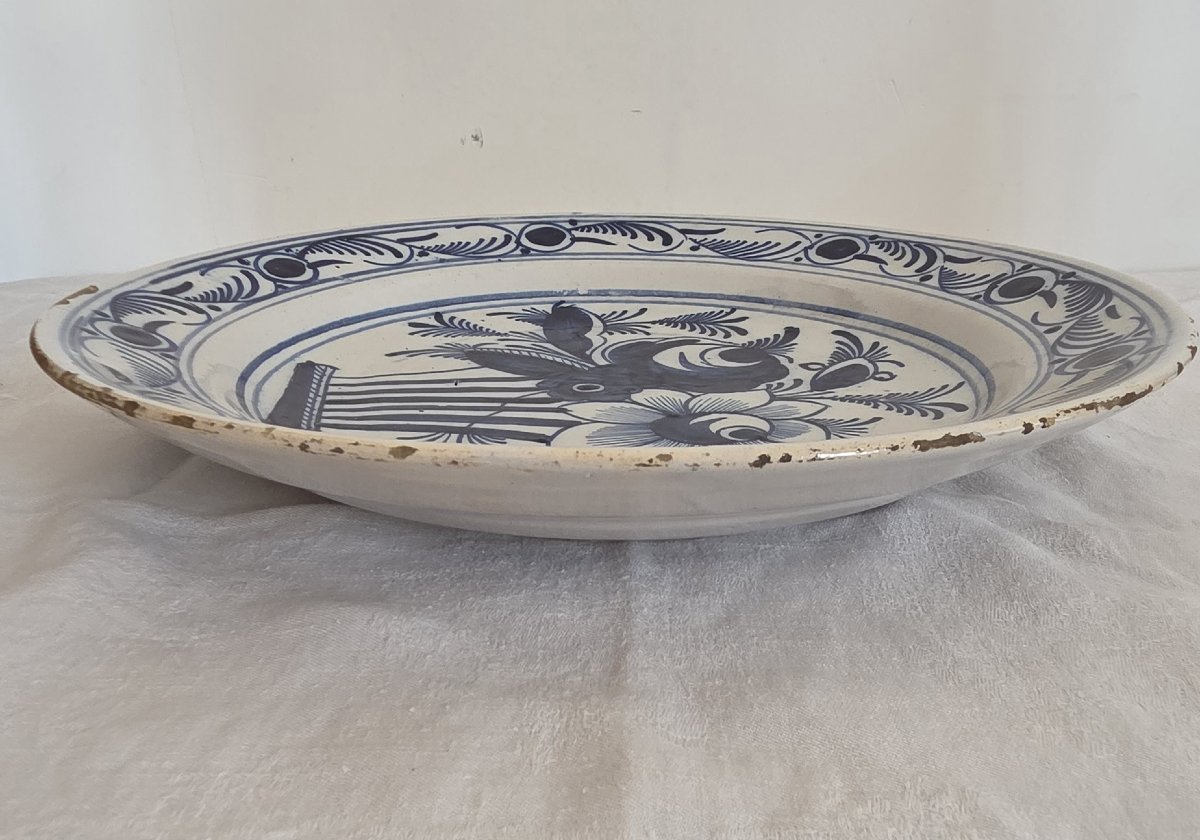 Paire de plats en Faïence de Delft - XVIIIème-photo-6
