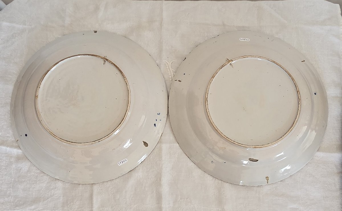 Paire de plats en Faïence de Delft - XVIIIème-photo-7
