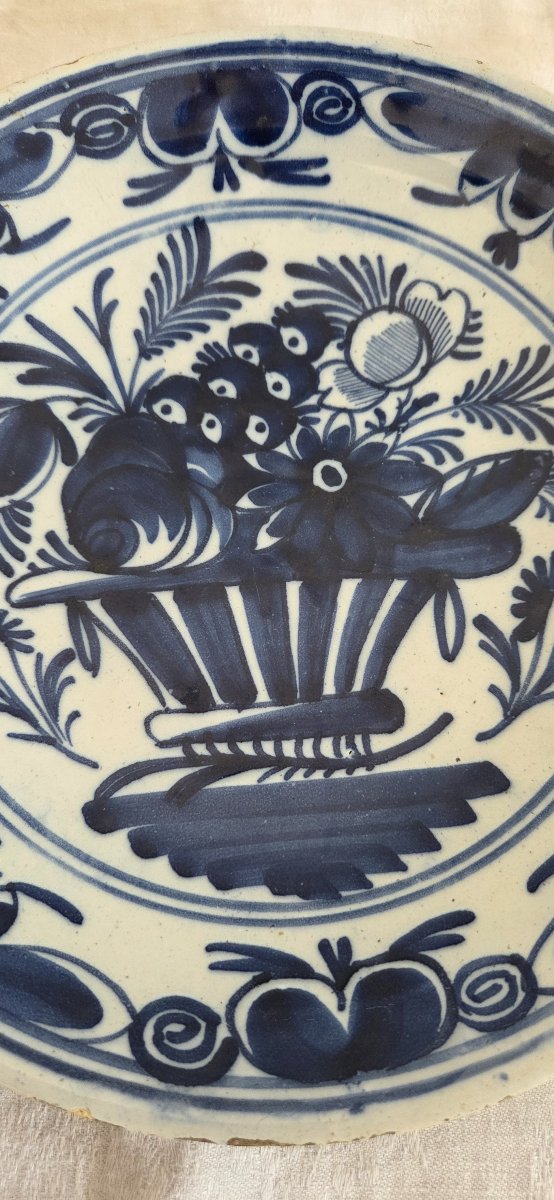 Pair Of Delft Earthenware Plates - 18th Century-photo-3