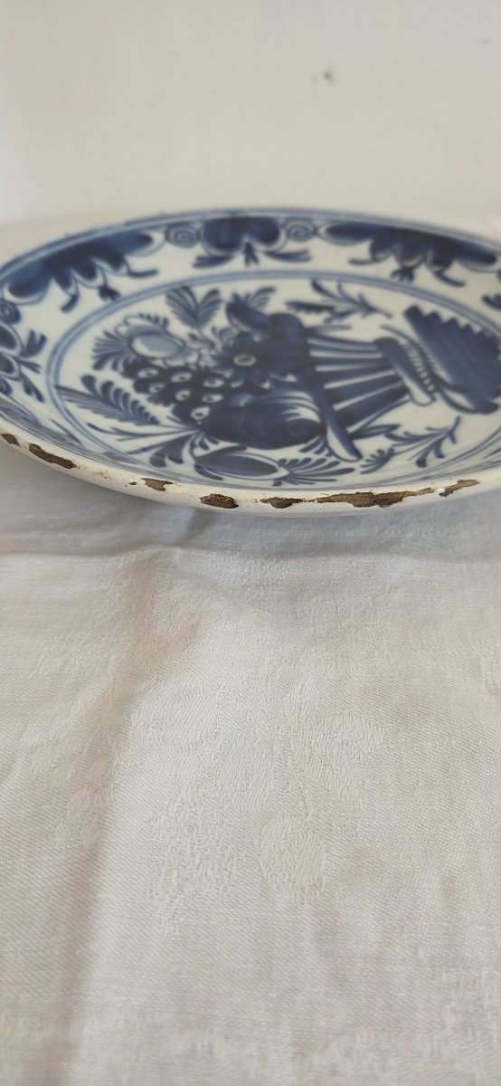 Pair Of Delft Earthenware Plates - 18th Century-photo-4