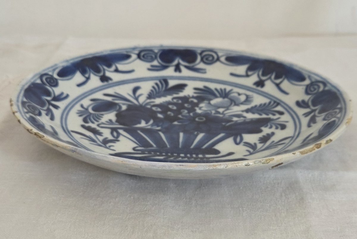 Pair Of Delft Earthenware Plates - 18th Century-photo-2