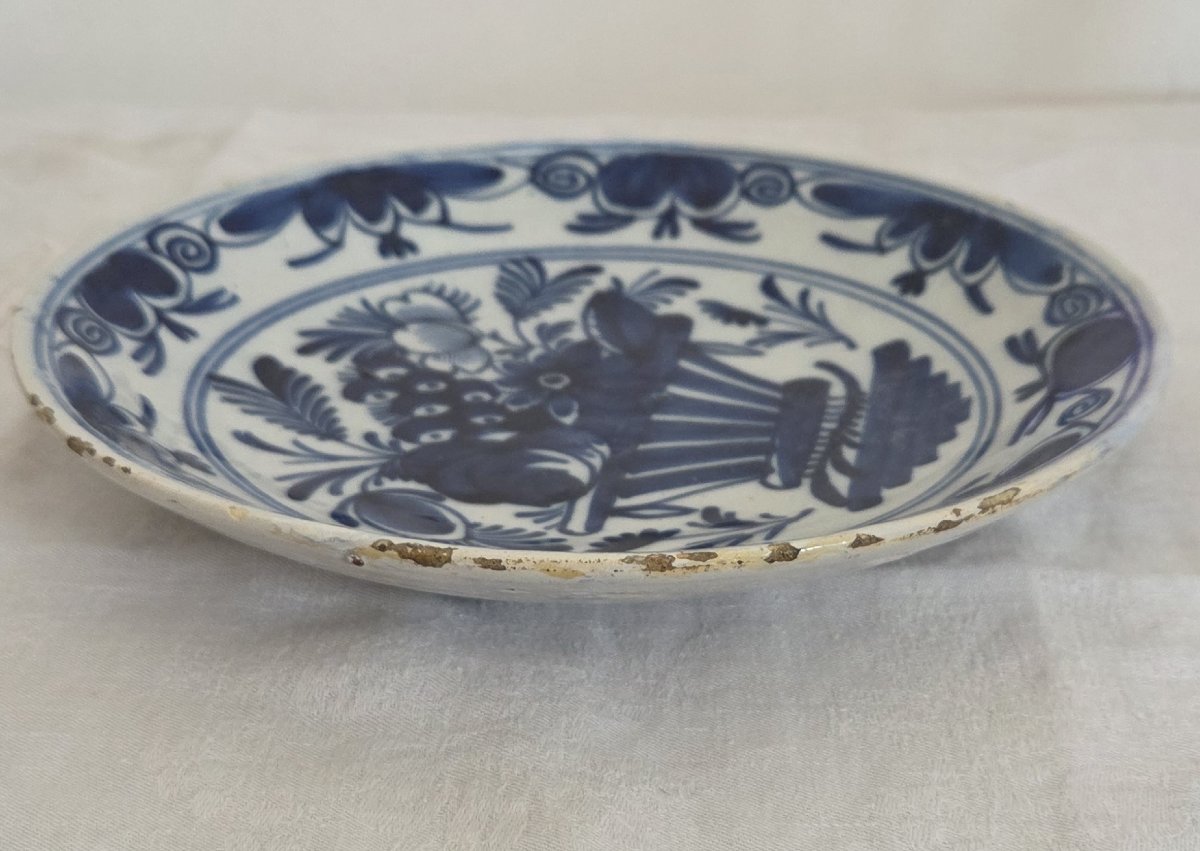 Pair Of Delft Earthenware Plates - 18th Century-photo-3