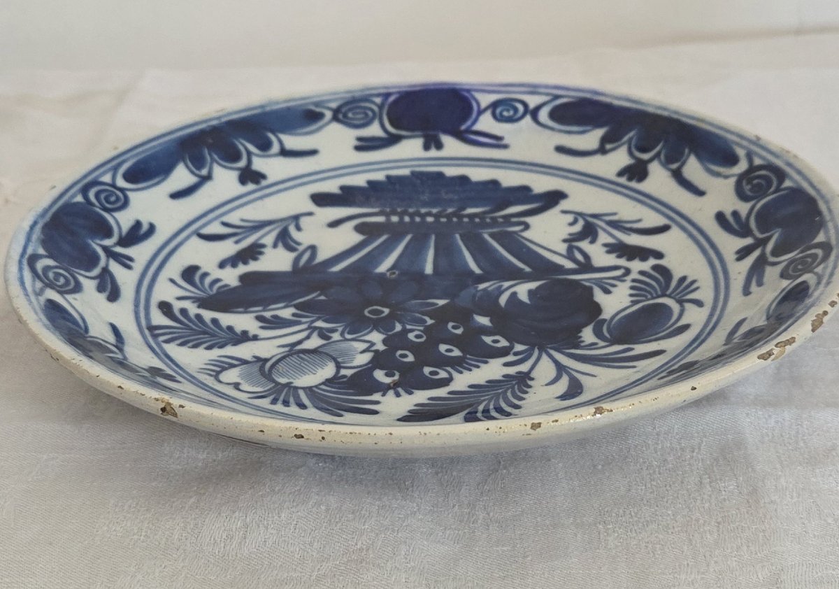 Pair Of Delft Earthenware Plates - 18th Century-photo-4