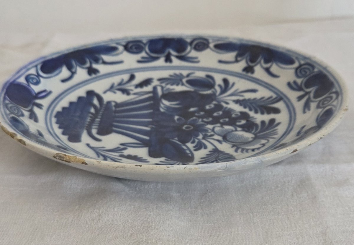 Pair Of Delft Earthenware Plates - 18th Century-photo-5