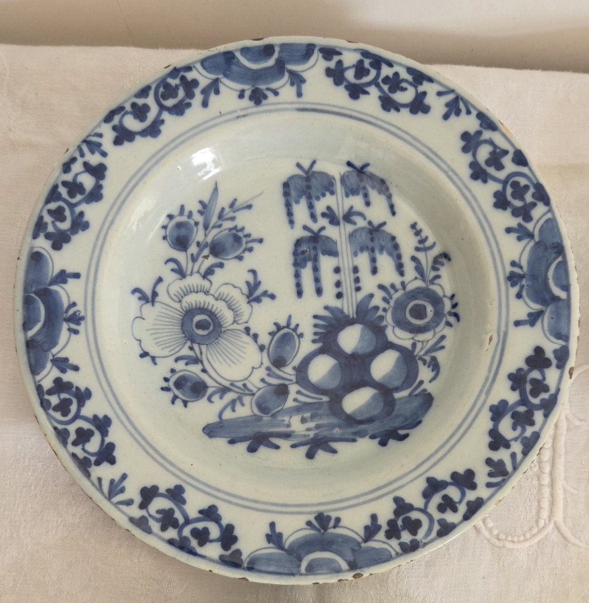 Delft - Set Of 4 18th-century Earthenware Plates-photo-3