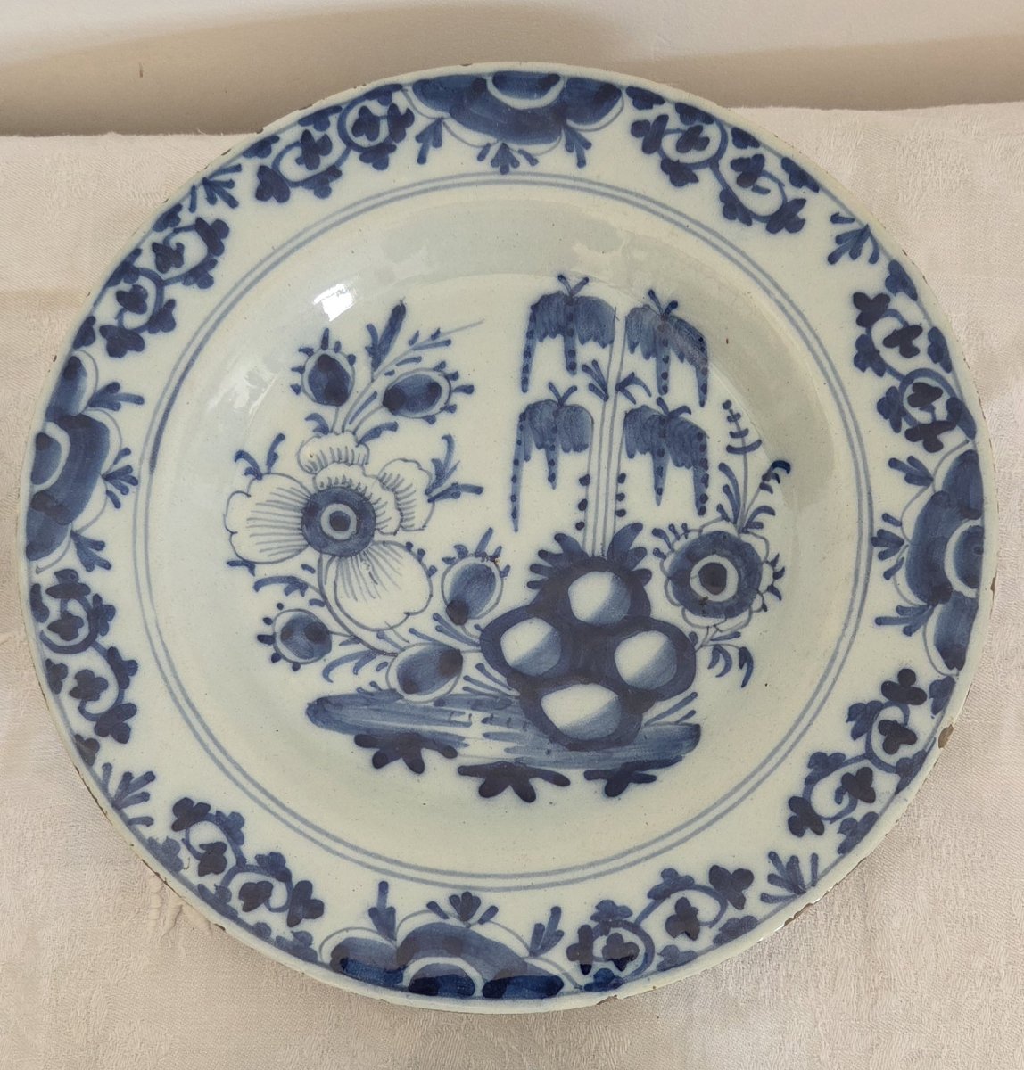 Delft - Set Of 4 18th-century Earthenware Plates-photo-4