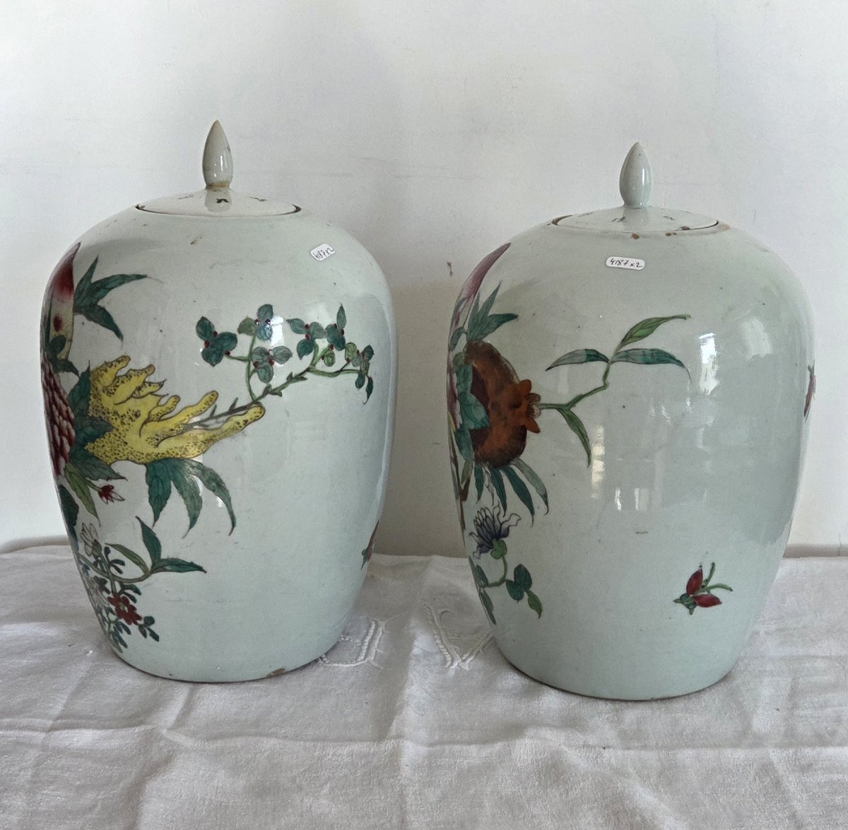 Paire de pots couverts - Chine XIXème-photo-2