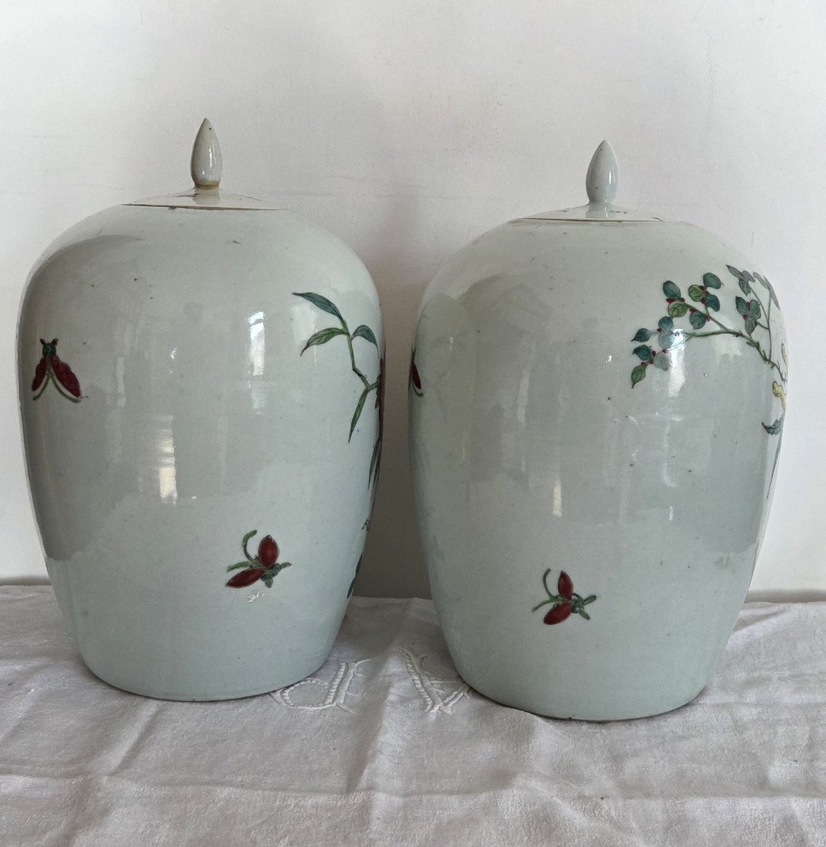 Paire de pots couverts - Chine XIXème-photo-4