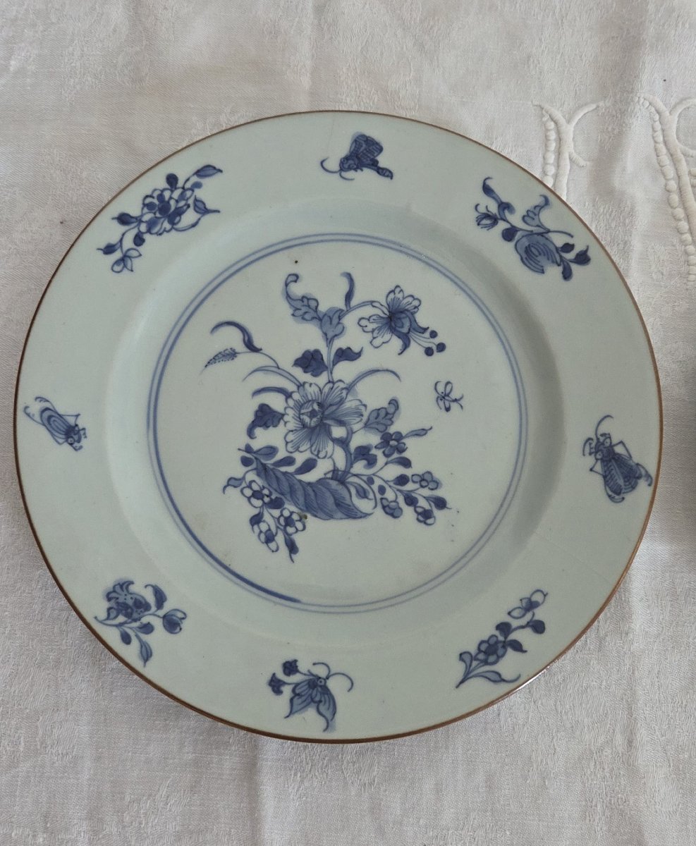 China - Pair Of Porcelain Plates - 18th Century-photo-3