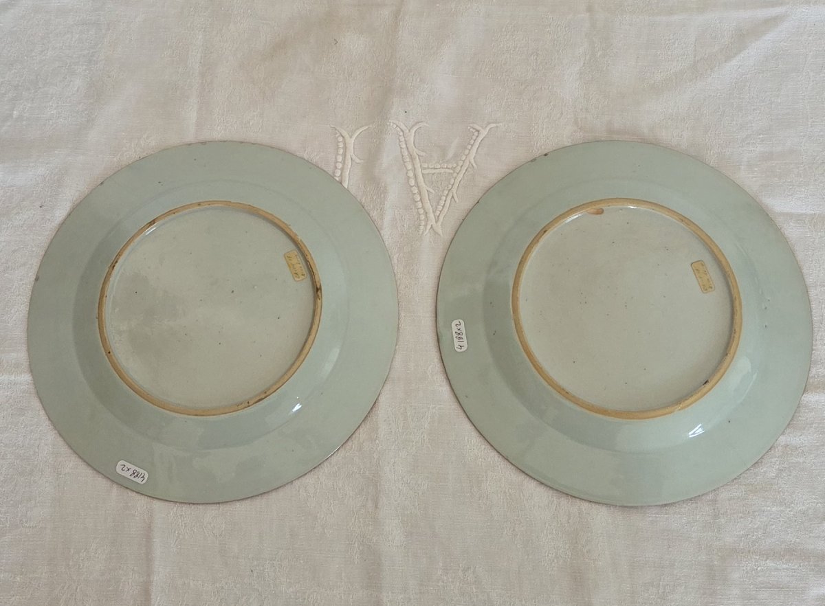 China - Pair Of Porcelain Plates - 18th Century-photo-6