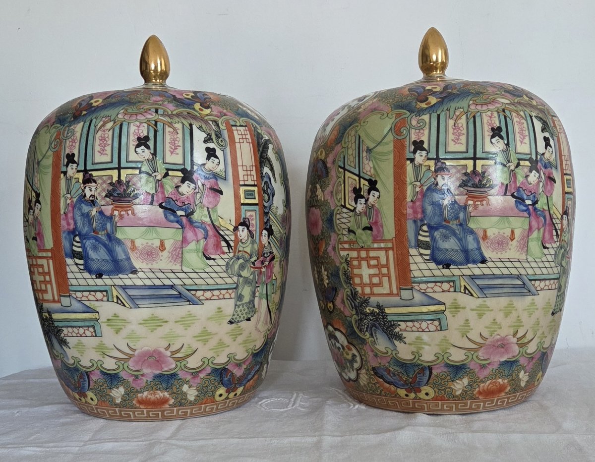 Paire de pots couverts - Chine-photo-2