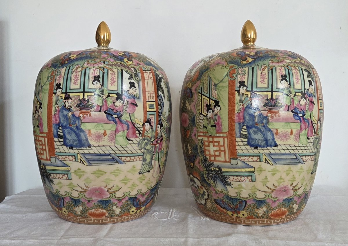 Paire de pots couverts - Chine-photo-3