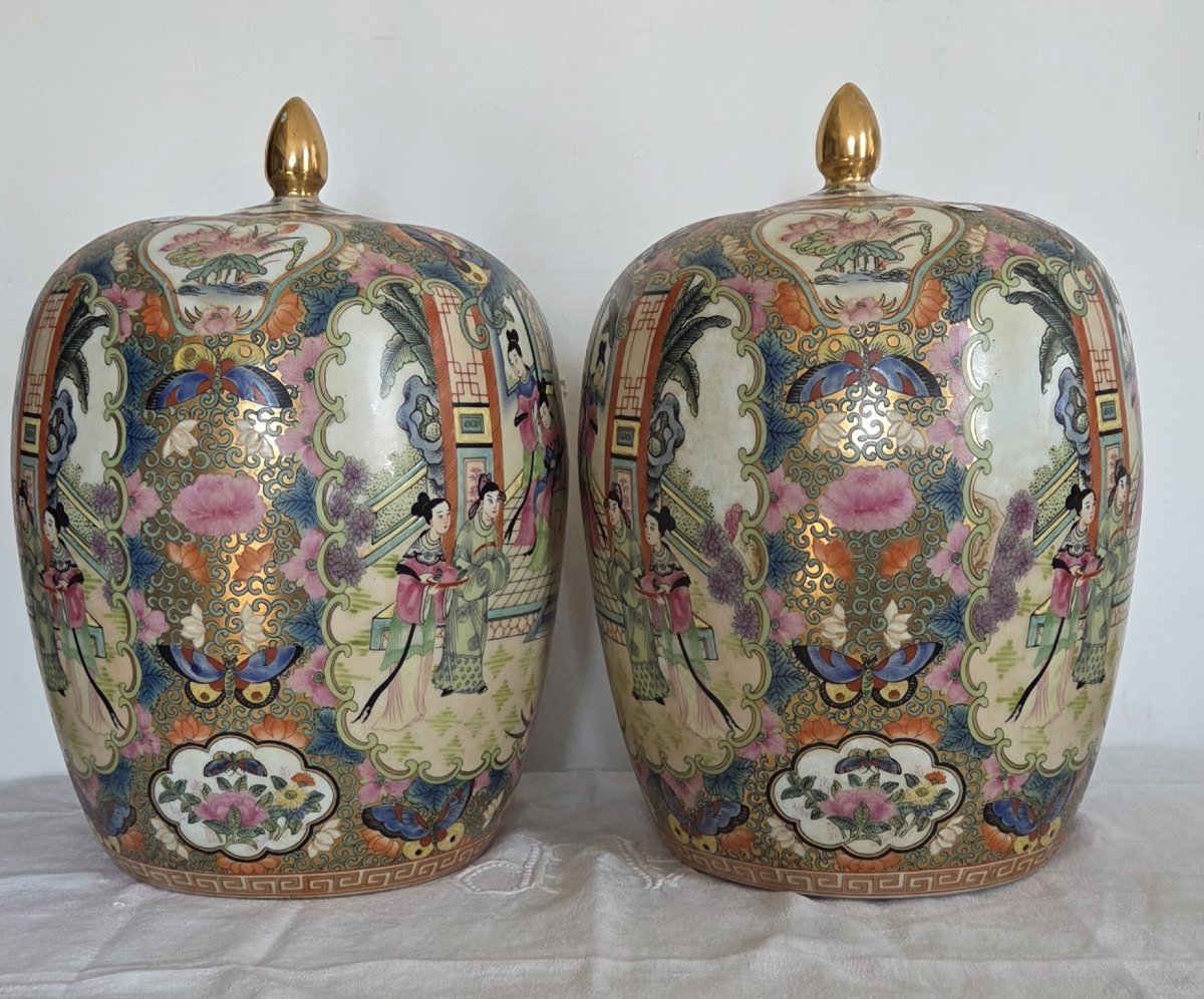 Paire de pots couverts - Chine-photo-1