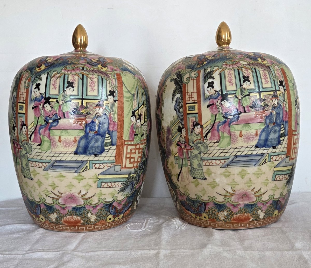 Paire de pots couverts - Chine-photo-2