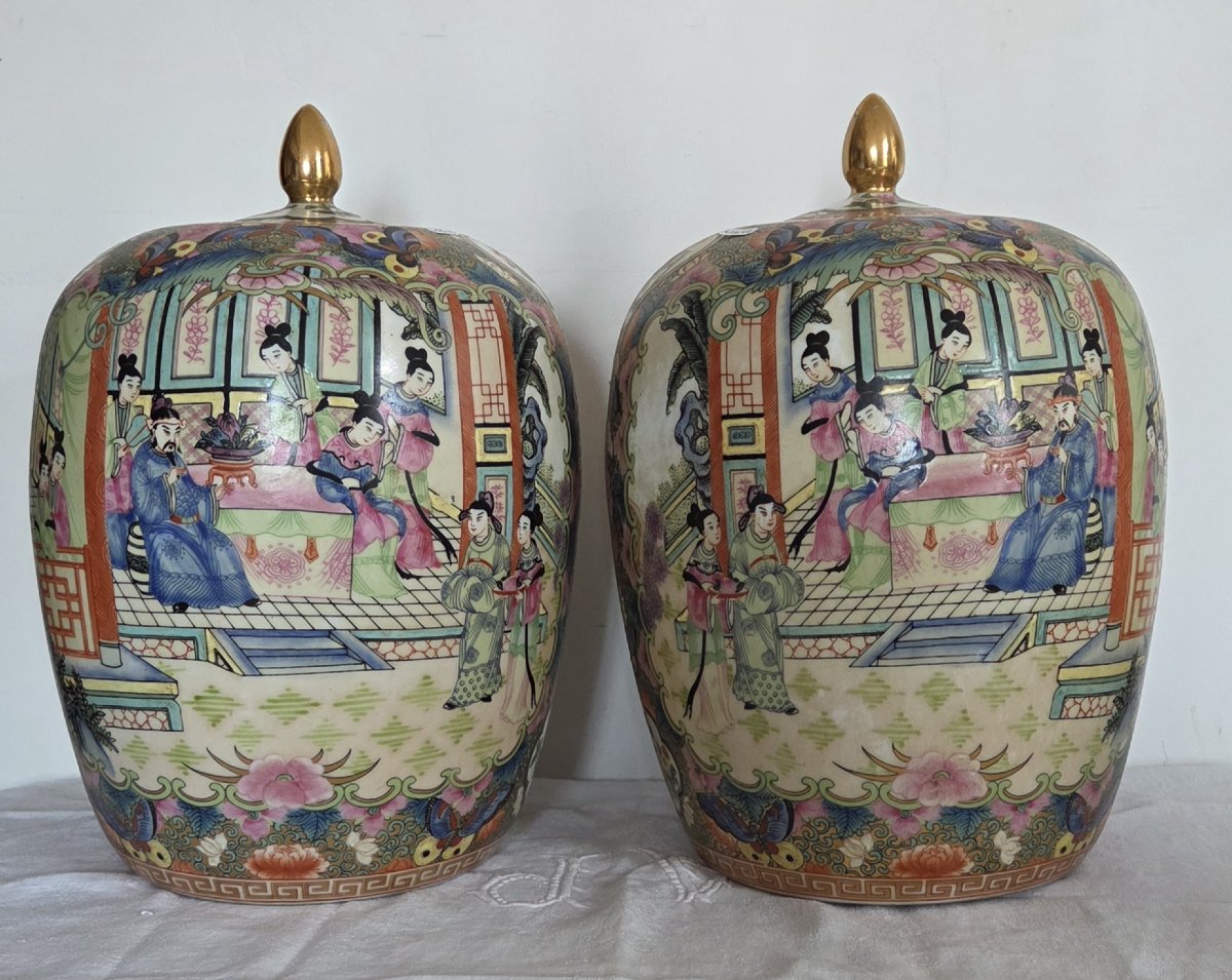 Paire de pots couverts - Chine