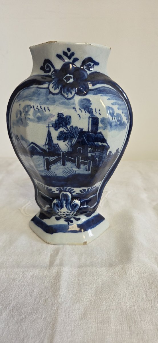 Vase balustre en faïence de Delft - XIXème