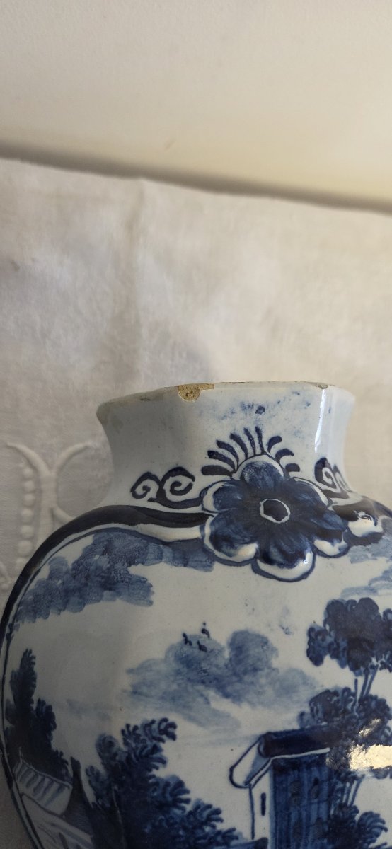 Trois Vases balustres en faïence de Delft - XIXème-photo-7