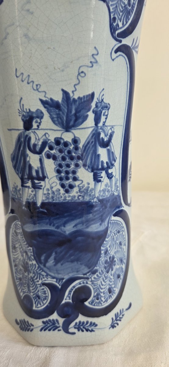 Vase balustre en faïence de Delft - XIXème-photo-1