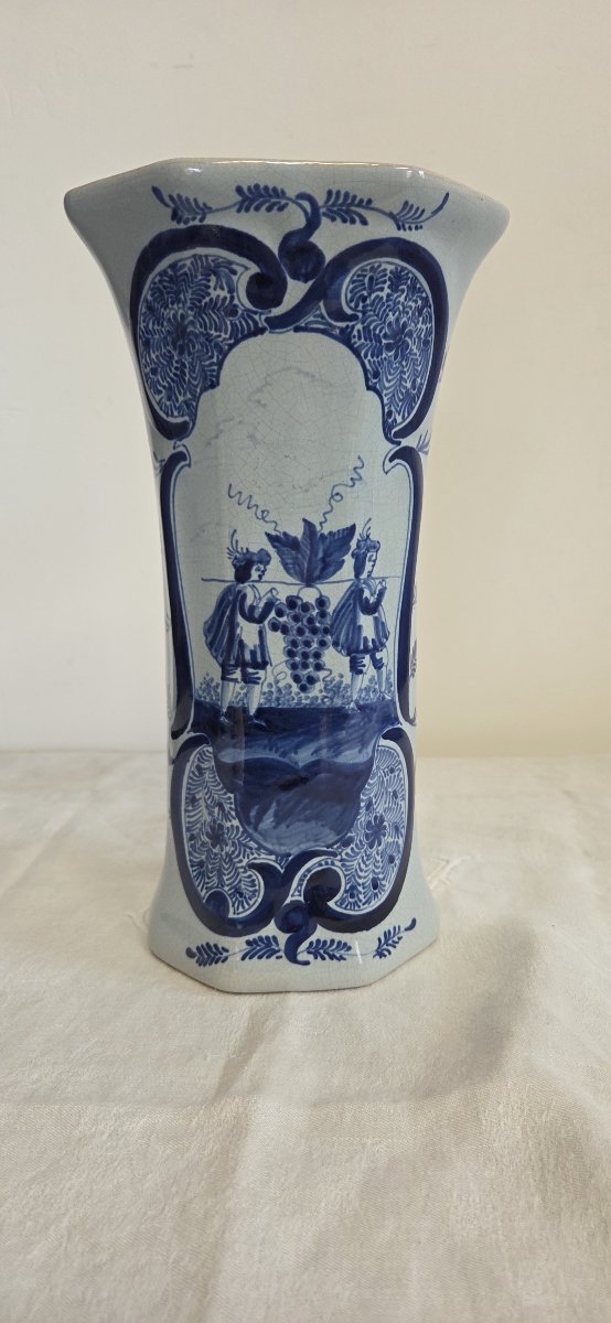 Vase balustre en faïence de Delft - XIXème